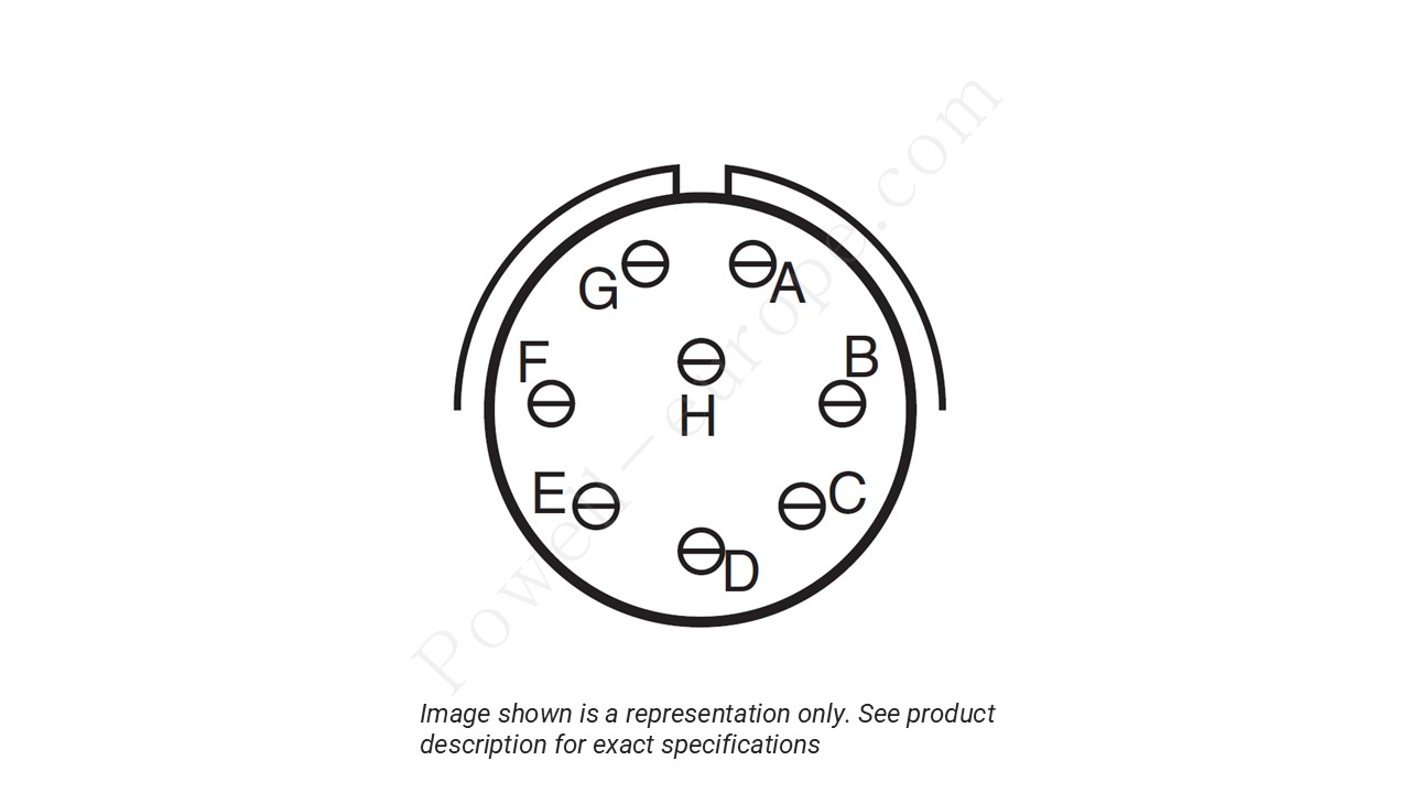 Image showing the insert arrangement and polarization of the Amphenol D38999/20TC8PN