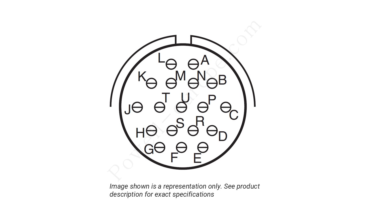 Image showing the insert arrangement and polarization of the Amphenol D38999/26TD18PA
