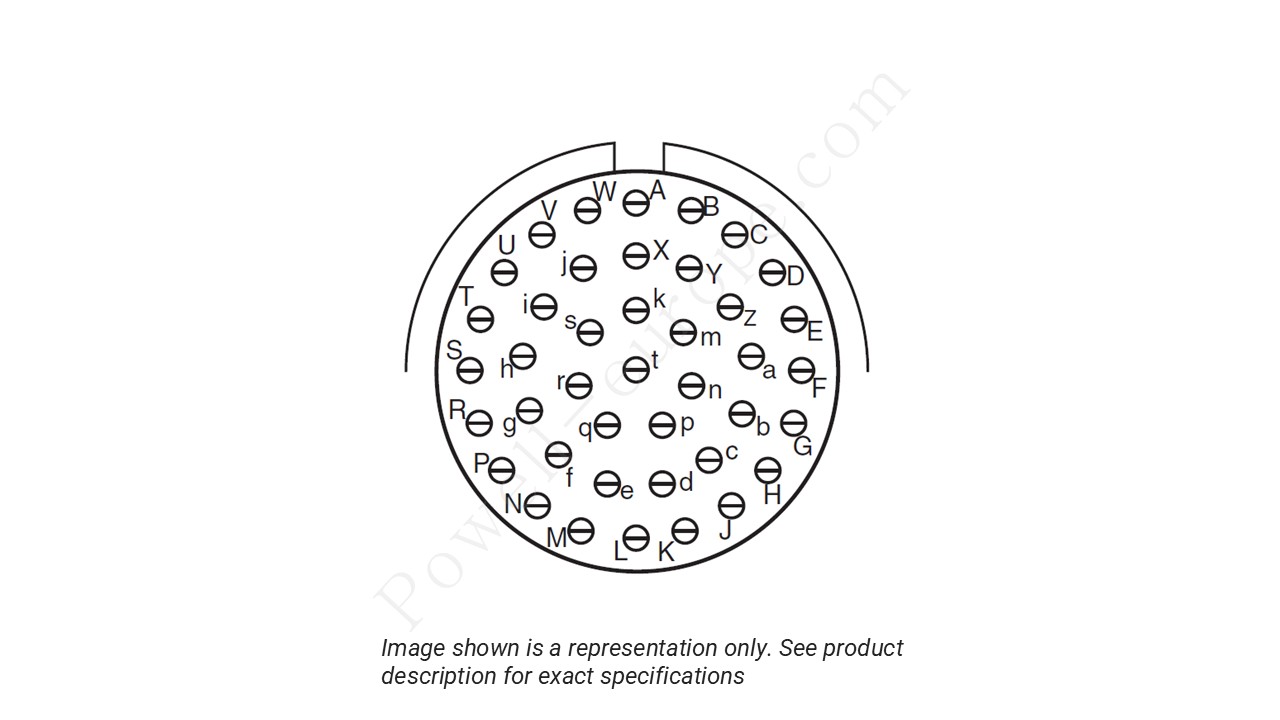 Image showing the insert arrangement and polarization of the Amphenol D38999/24TG41PN