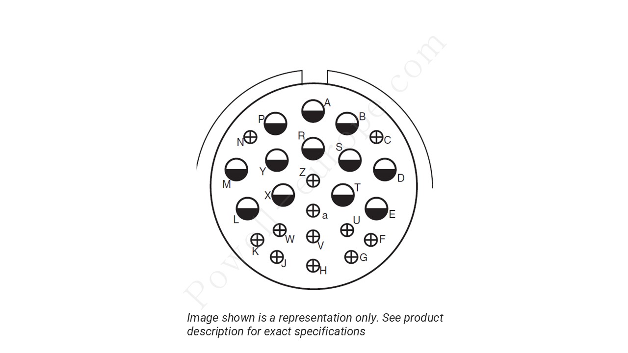Image showing the insert arrangement and polarization of the Amphenol D38999/24TJ24PN