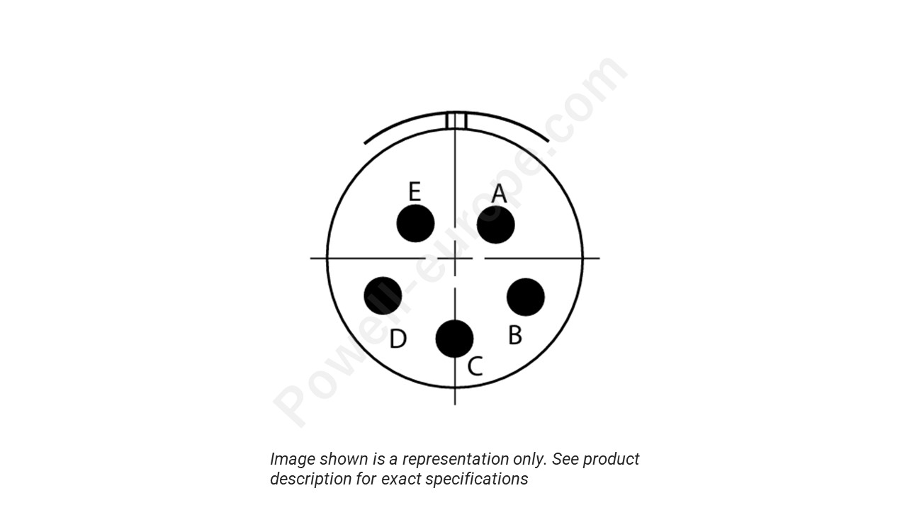 Image showing the insert arrangement and polarization of the Conesys D38999/26ZB5AN