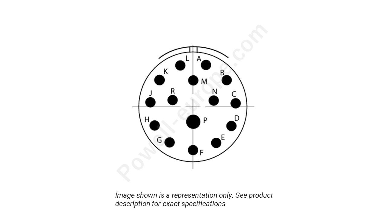 Image showing the insert arrangement and polarization of the Conesys D38999/26ZD15AA