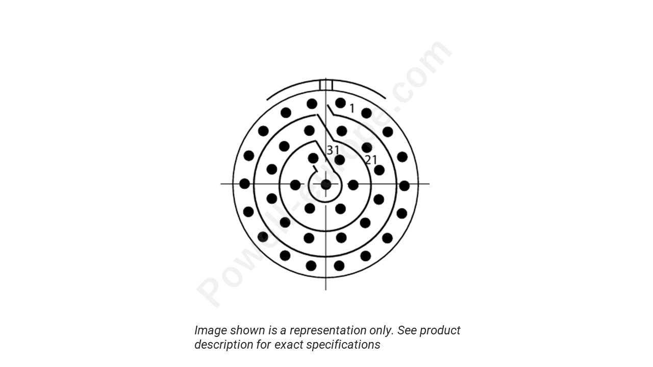 Image showing the insert arrangement and polarization of the Conesys D38999/26ZD35AA