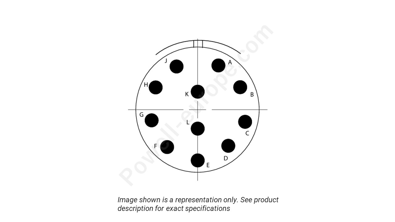Image showing the insert arrangement and polarization of the Conesys D38999/26ZG11AA