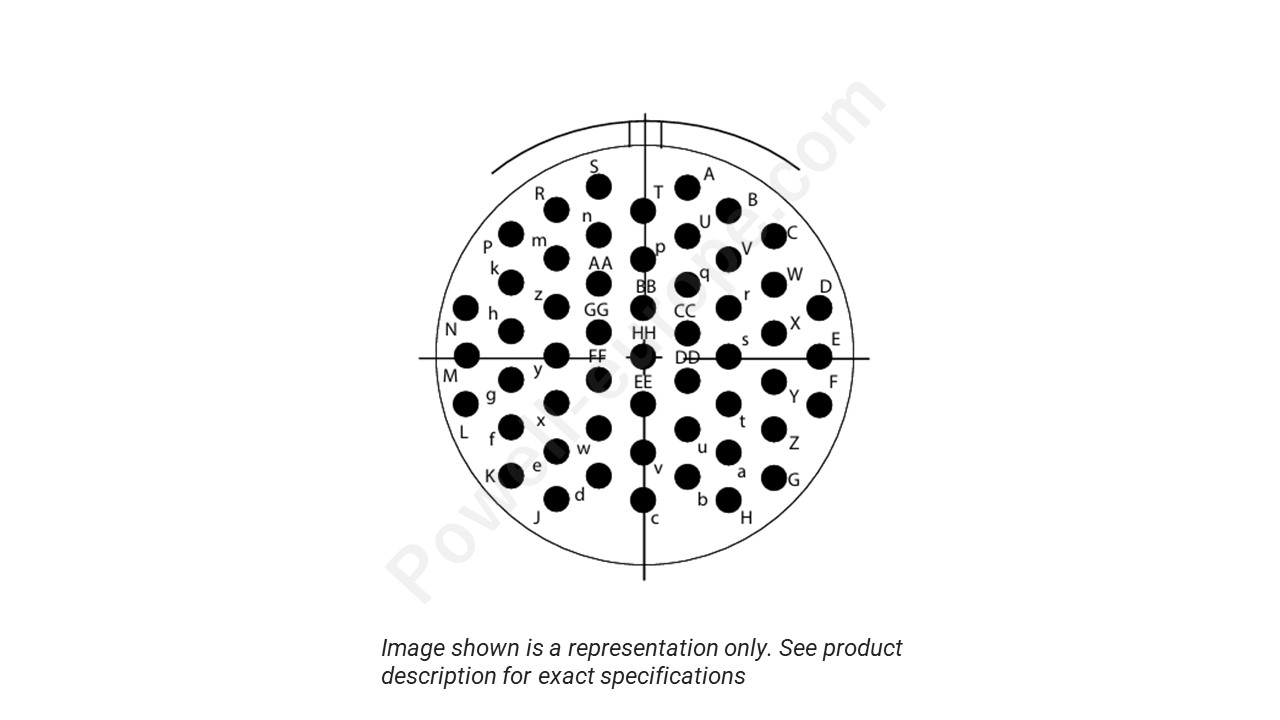 Image showing the insert arrangement and polarization of the Conesys D38999/26ZH53AA
