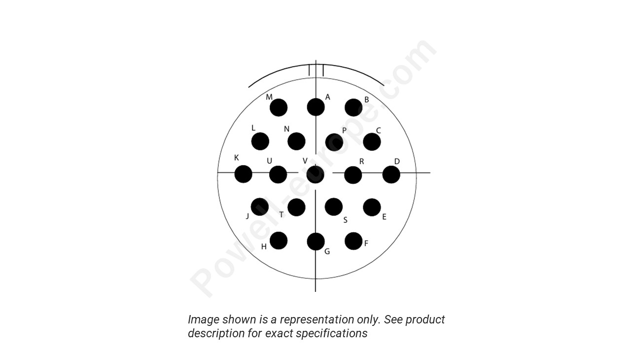 Image showing the insert arrangement and polarization of the Conesys D38999/26ZJ19AA
