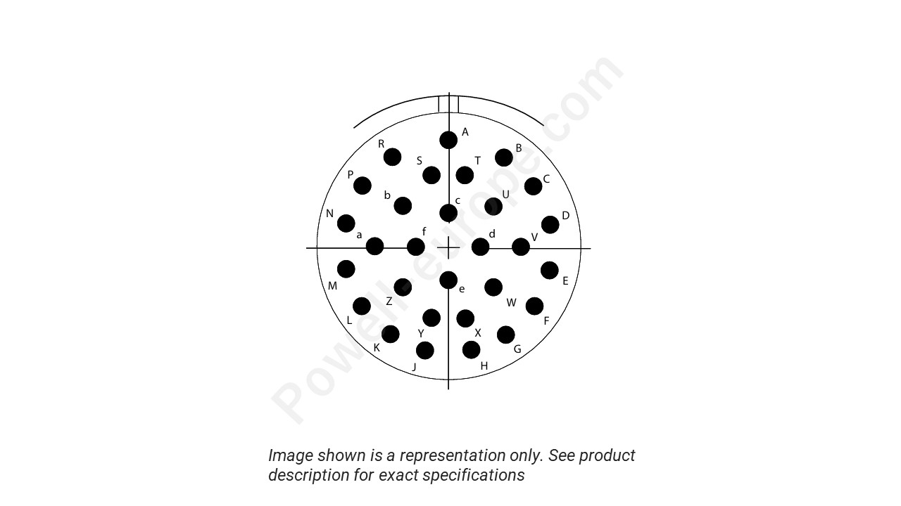 Image showing the insert arrangement and polarization of the Conesys D38999/26ZJ29AA