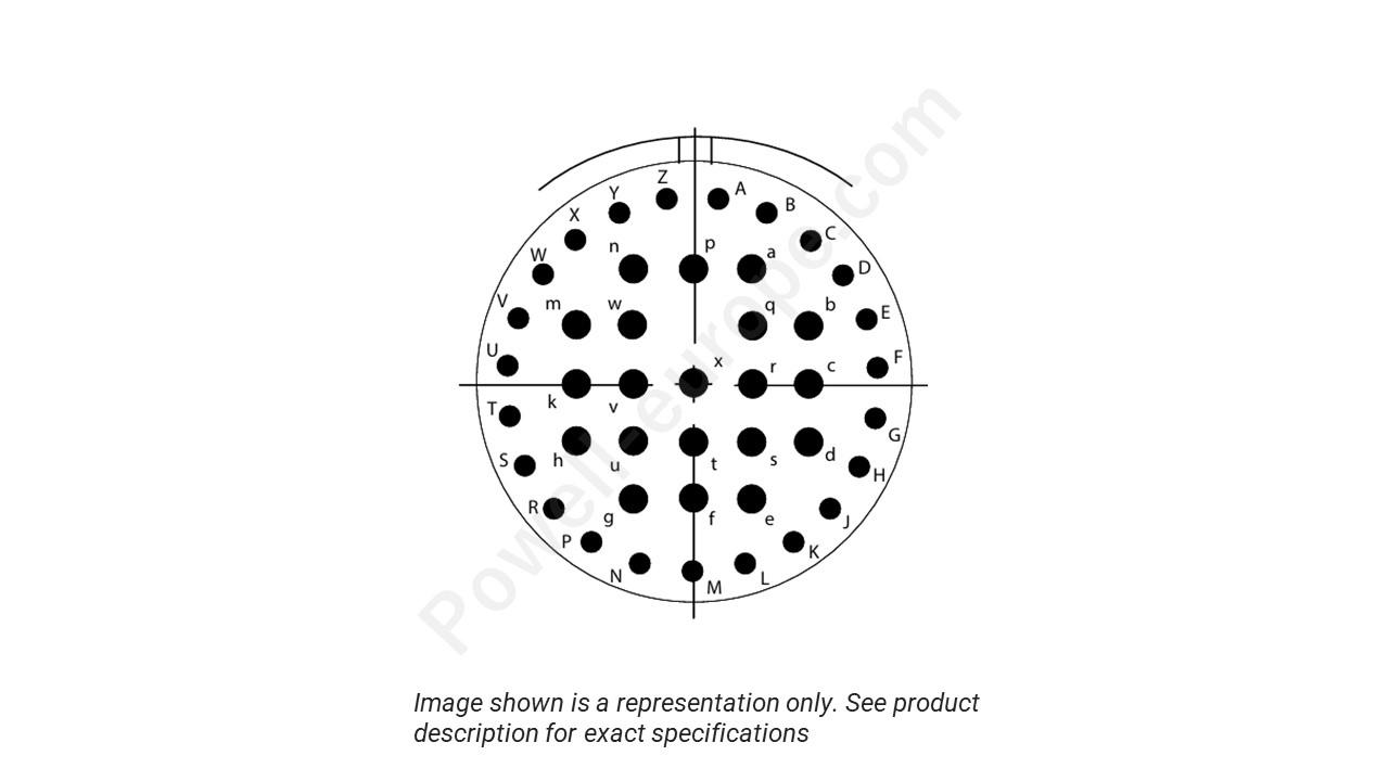 Image showing the insert arrangement and polarization of the Conesys D38999/26ZJ43AA