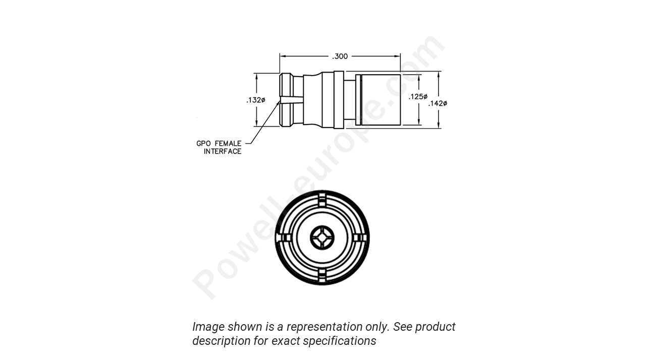 Image showing an extract of the 2D drawing of the Corning Gilbert A055-A11-02