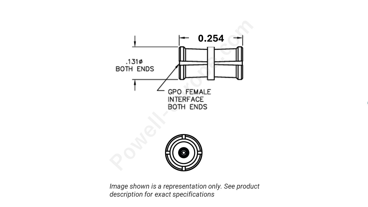Image showing an extract of the 2D drawing of the Corning Gilbert A1A1-0001-01