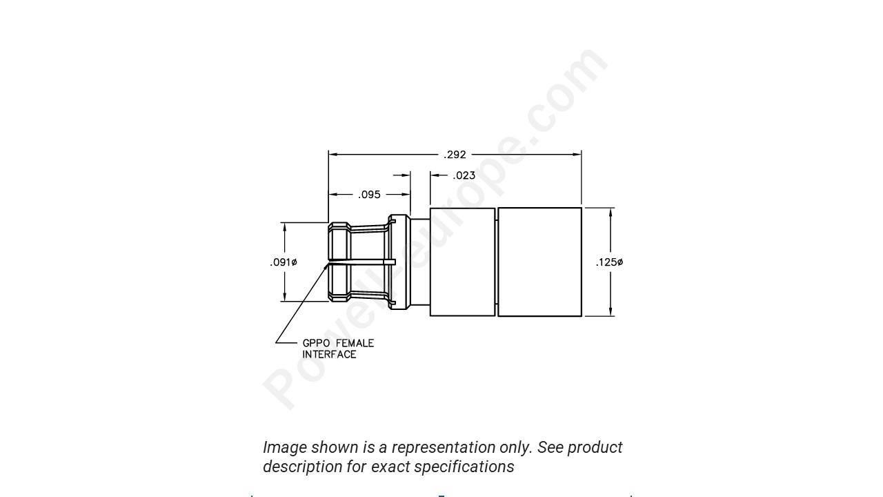 Image showing an extract of the 2D drawing of the Corning Gilbert B055-A11-02