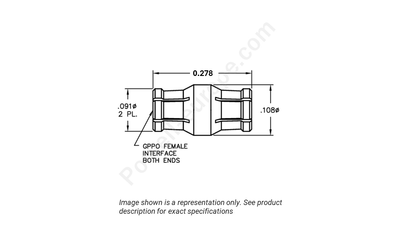 Image showing an extract of the 2D drawing of the Corning Gilbert B1B1-0001-09