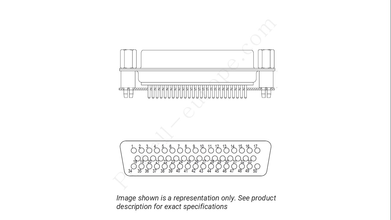 Image showing the insert arrangement and polarization of the Positronic MD50F320000/AA-15