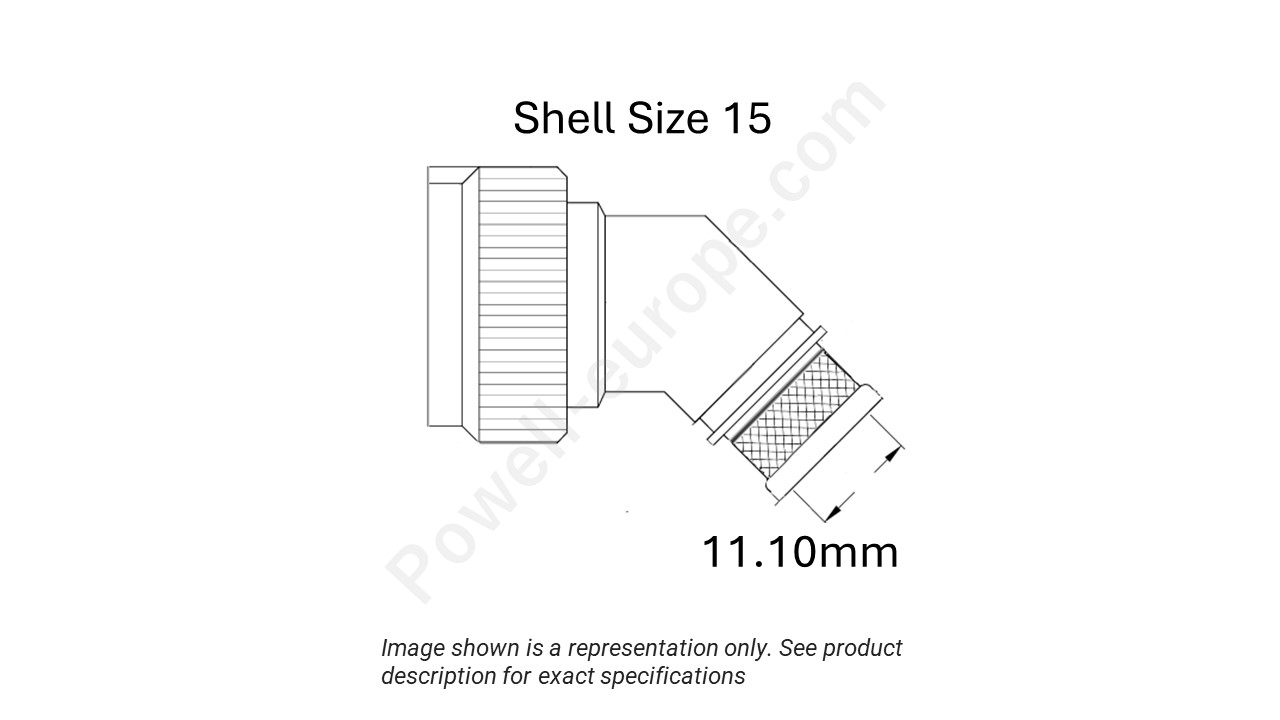 Image showing the shell size and cable insert diameter of the SPI M85049/89-15N02